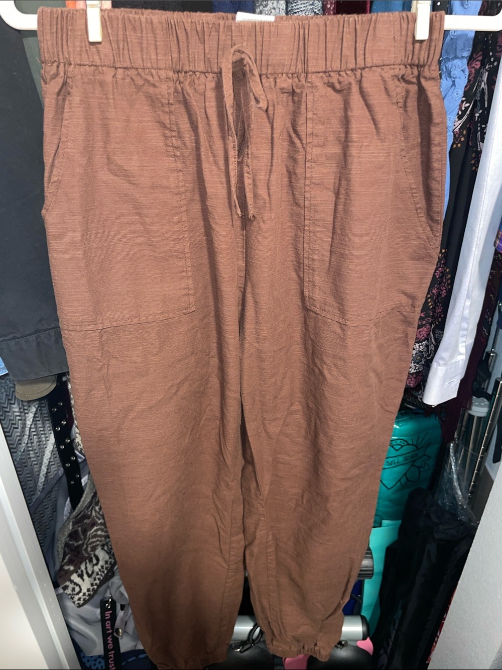 SHEIN Brown Drawstring elastic Jogger trouser Pants Lounge
